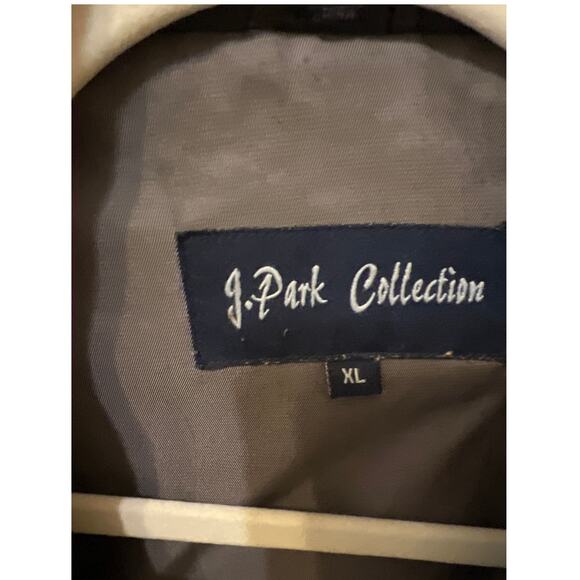 Vintage J.Park Collection Brown Genuine Lamb Leather Bomber Jacket Men's Size XL - Picture 3 of 7